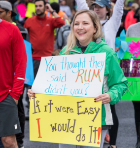 funny running sign for the 3M Half Marathon