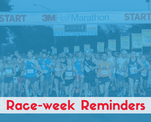 3M Half Marathon Race-week reminders!