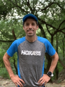 Image of David Fuentes in his Hoka One One gear. He will run with the 2020 elite field at the 3M Half Marathon.